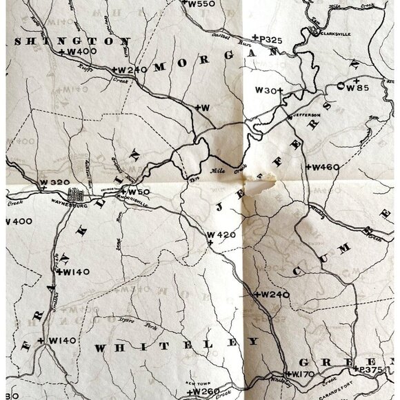 Map Coal Outcrops 1875 Geological Pittsburgh Coals Pennsylvania Victorian DWZ1 - Picture 1 of 3